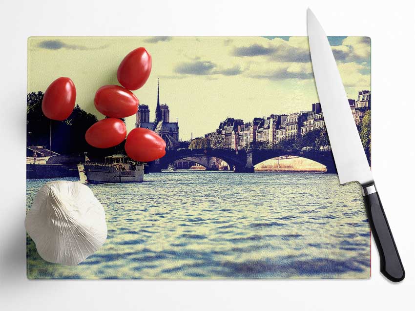 Paris On The Water Glass Chopping Board