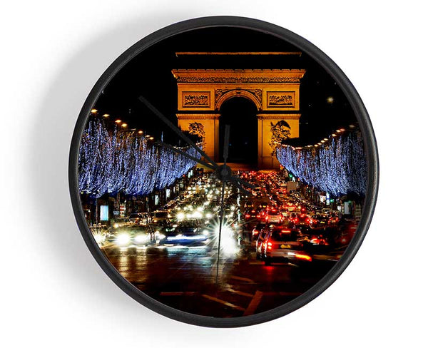 Paris Arc De Triomphe Night Lights Clock - Wallart-Direct UK