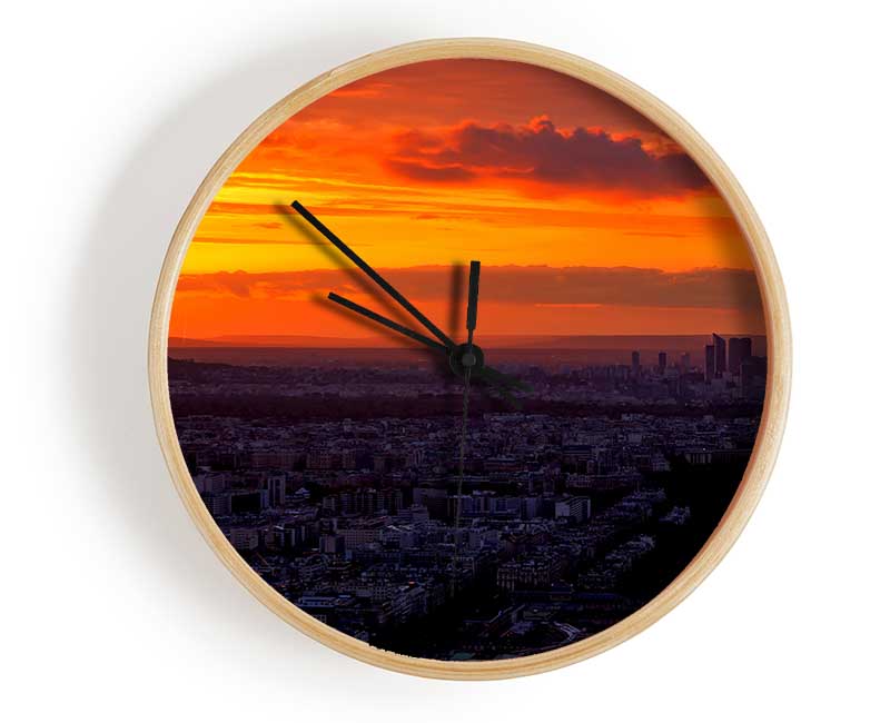 Paris At Dawn Clock - Wallart-Direct UK