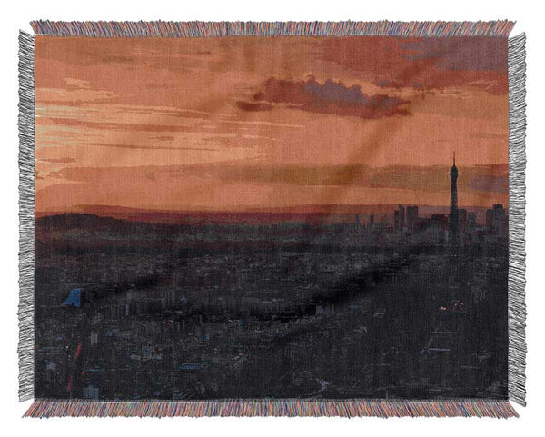 Paris At Dawn Woven Blanket