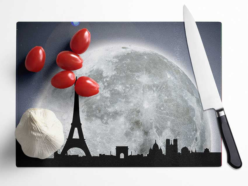 Paris By Moonlight Glass Chopping Board