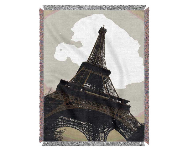 Paris Eiffel Tower Sepia Woven Blanket