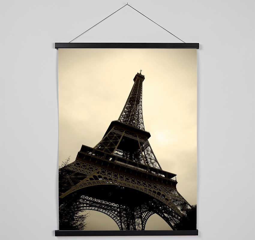 Paris Eiffel Tower Sepia Hanging Poster - Wallart-Direct UK