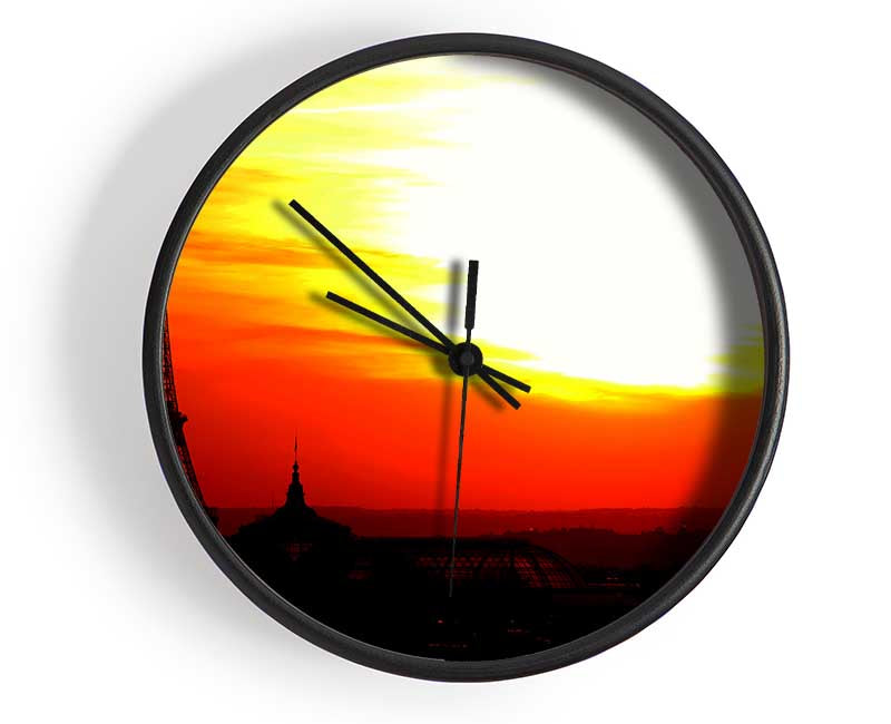 Paris Eiffel Tower Sun Blaze Clock - Wallart-Direct UK