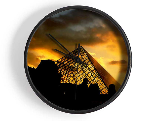 Paris Louvre Pyramid At First Light Clock - Wallart-Direct UK