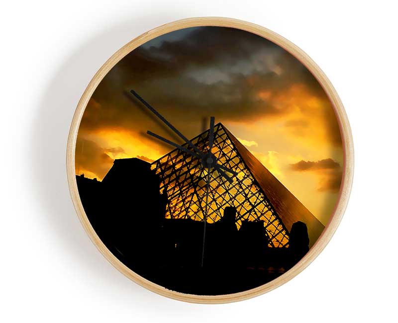 Paris Louvre Pyramid At First Light Clock - Wallart-Direct UK