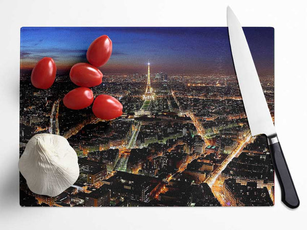 Paris Panoramic View Glass Chopping Board