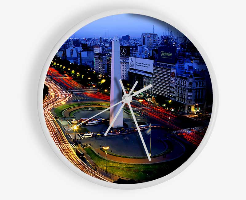 Paris Roads At Night Clock - Wallart-Direct UK