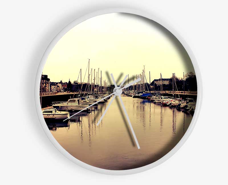 Port At Dusk Clock - Wallart-Direct UK