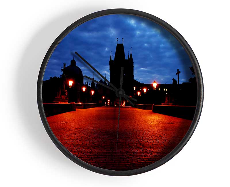 Prague Night Lights Clock - Wallart-Direct UK