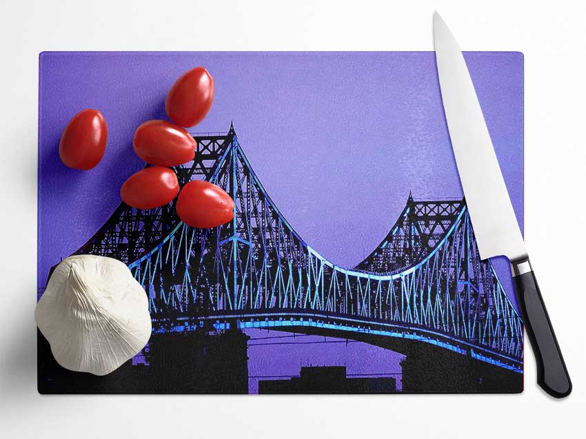 Purple Bridge Glass Chopping Board