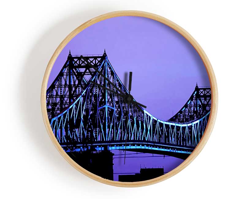 Purple Bridge Clock - Wallart-Direct UK