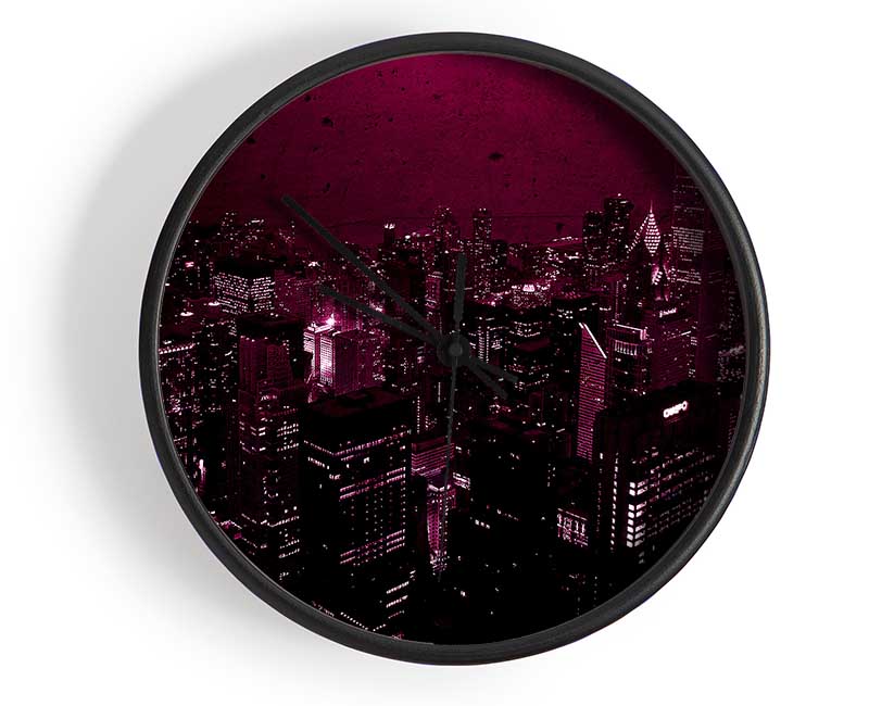 Purple City Clock - Wallart-Direct UK