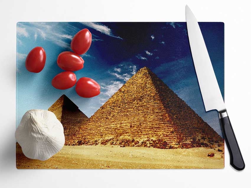 Pyramids Cairo Egypt Glass Chopping Board