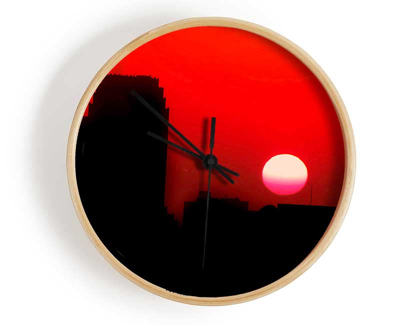 Red City Sundown Clock - Wallart-Direct UK