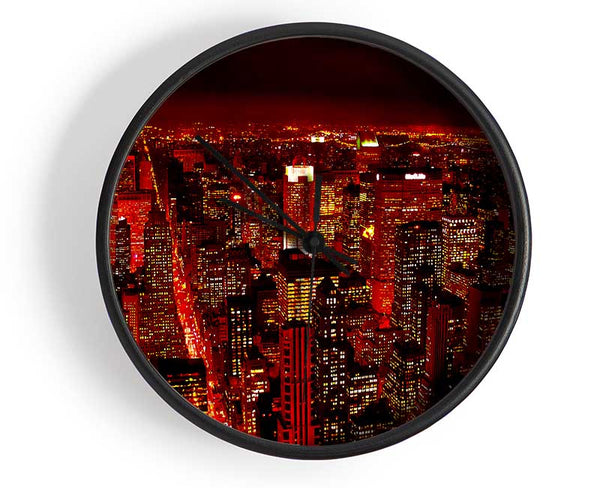 Red Glow City Clock - Wallart-Direct UK