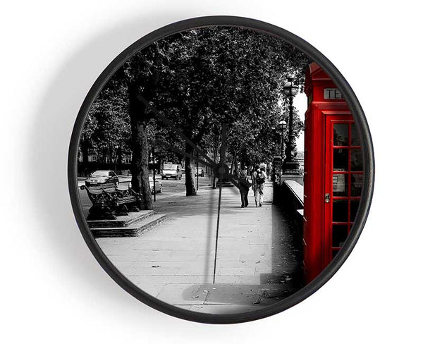 Red Phone Box London Clock - Wallart-Direct UK