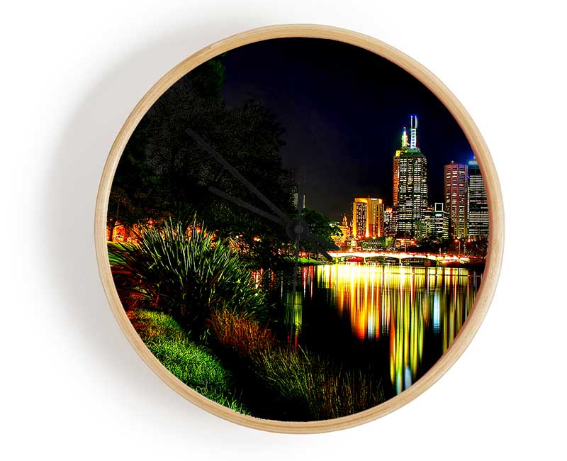 Reflections Of A City River Clock - Wallart-Direct UK