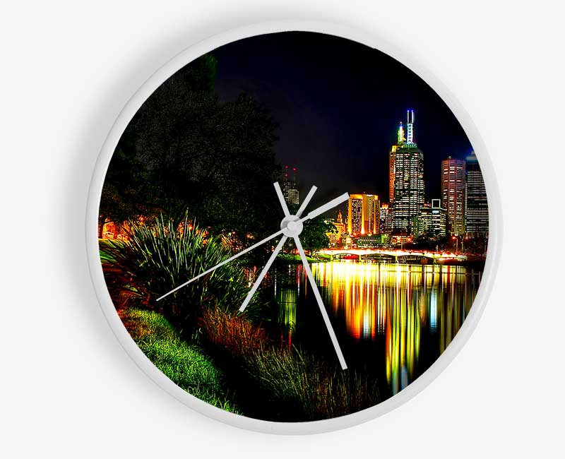 Reflections Of A City River Clock - Wallart-Direct UK