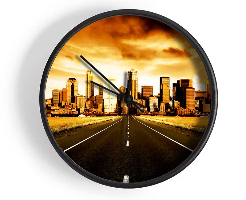 Road To The Golden City Clock - Wallart-Direct UK