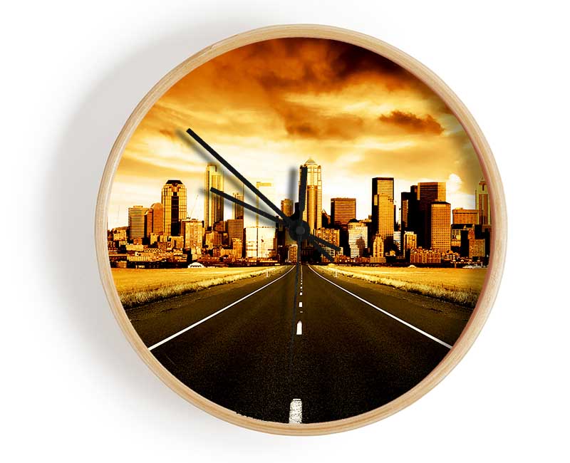 Road To The Golden City Clock - Wallart-Direct UK