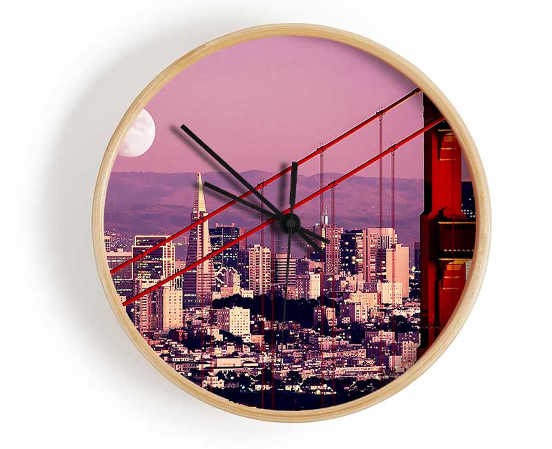 San Francisco Moonlit View Clock - Wallart-Direct UK