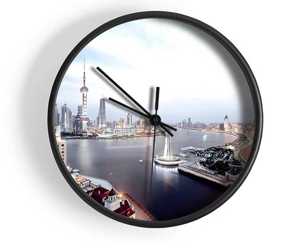 Shanghai Skyline Clock - Wallart-Direct UK