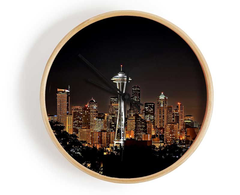 Spectacular Seattle Clock - Wallart-Direct UK