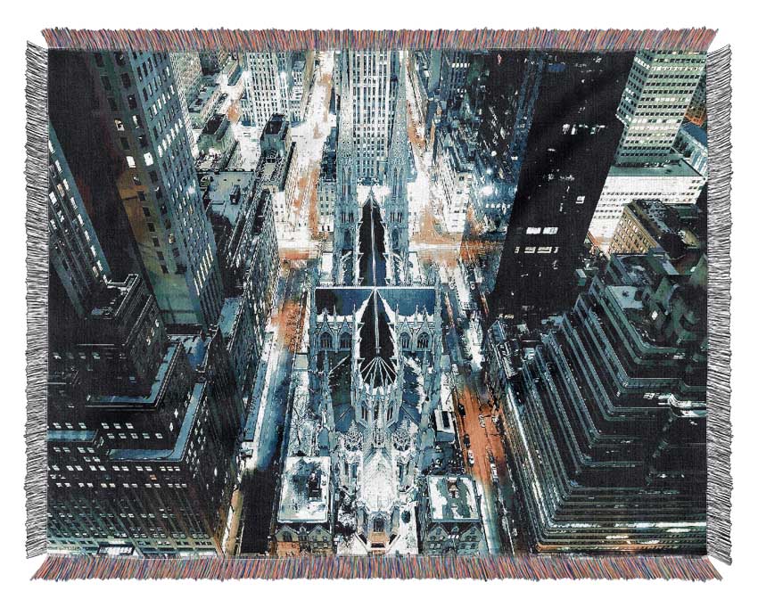 St Patricks Cathedral New York Woven Blanket