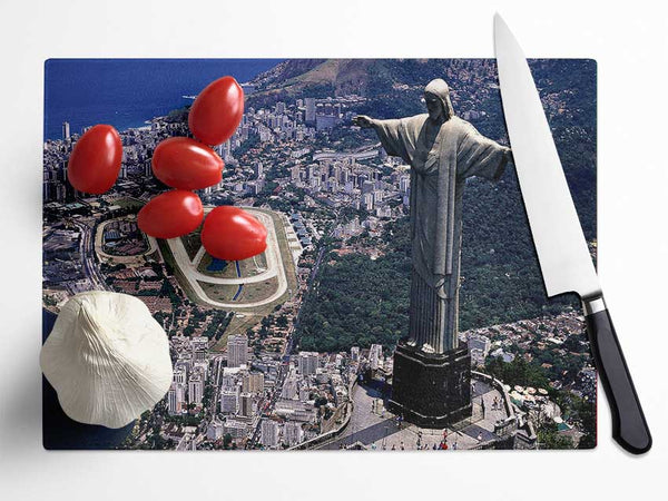 Statue Of Christ The Redeemer Rio De Janeiro Brazil Glass Chopping Board