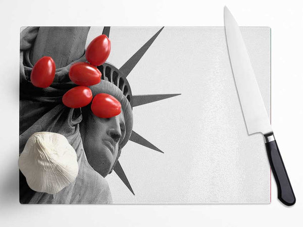 Statue Of Liberty Close-up Glass Chopping Board