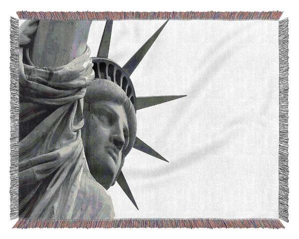 Statue Of Liberty Close-up Woven Blanket