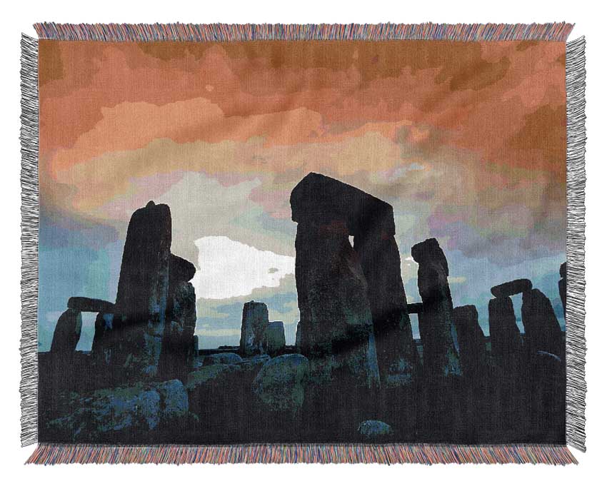 Stonehenge At First Morning Light Woven Blanket