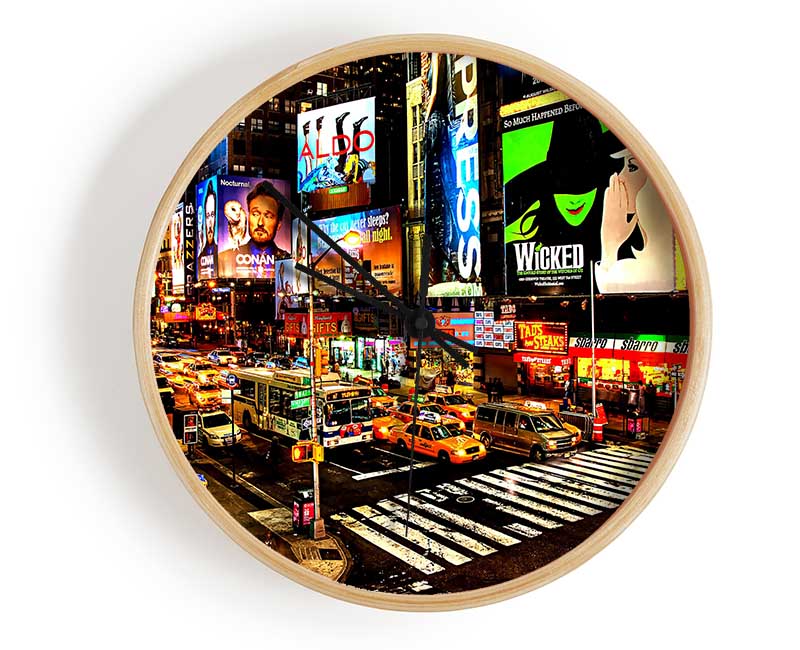 Street Advertising In New York Clock - Wallart-Direct UK