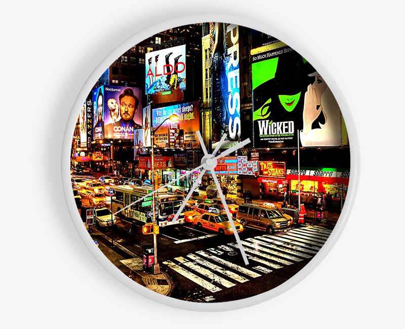 Street Advertising In New York Clock - Wallart-Direct UK