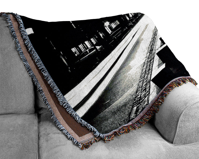 Street View At Night Woven Blanket