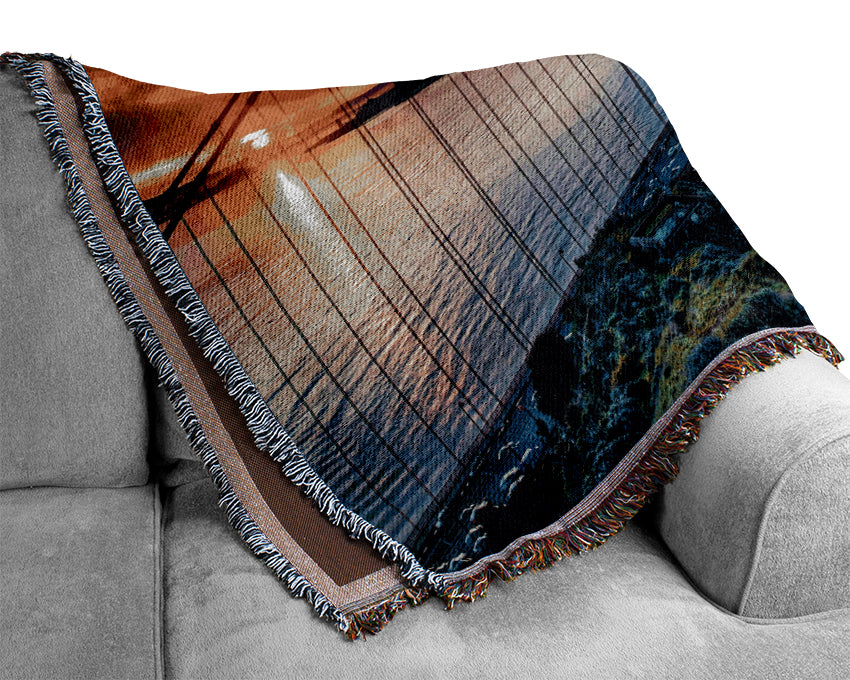 Sunrise At San Francisco Woven Blanket