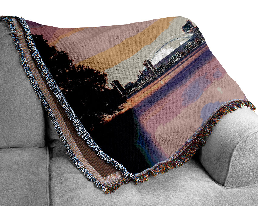 Surreal City Waters Woven Blanket