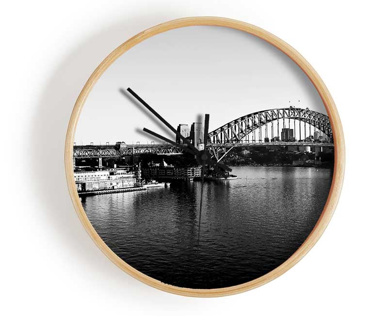 Sydney Harbour Bridge B n W Clock - Wallart-Direct UK