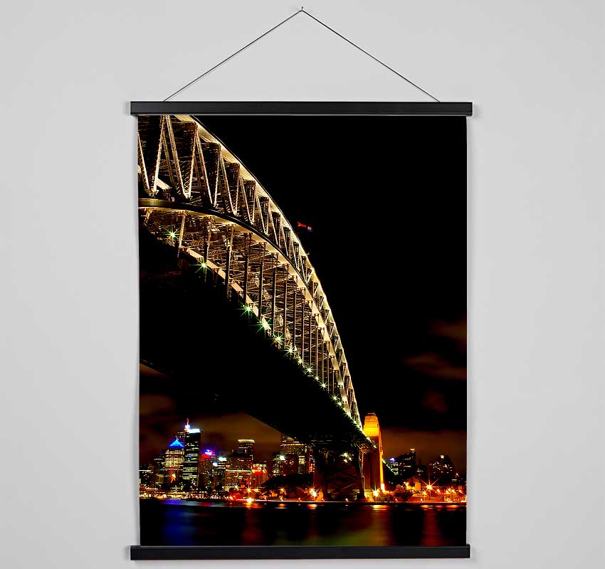 Sydney Harbour Bridge Brown Nights Hanging Poster - Wallart-Direct UK