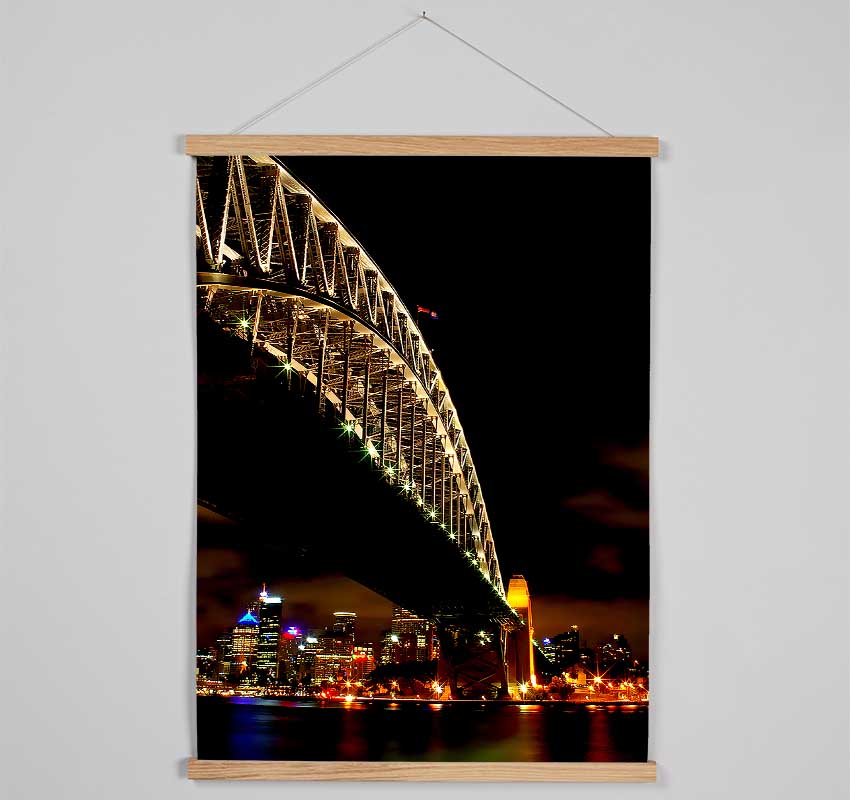 Sydney Harbour Bridge Brown Nights Hanging Poster - Wallart-Direct UK