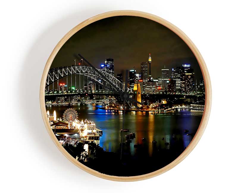 Sydney Harbour Bridge Evening Glow Clock - Wallart-Direct UK