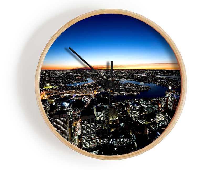 Sydney Night Lights Clock - Wallart-Direct UK