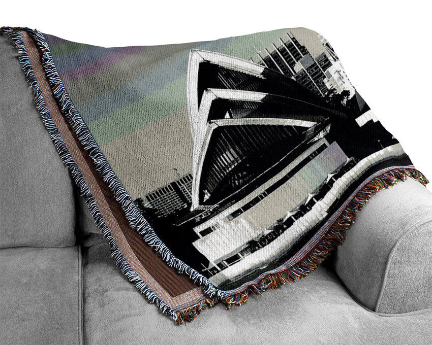 Sydney Opera House B n W Woven Blanket