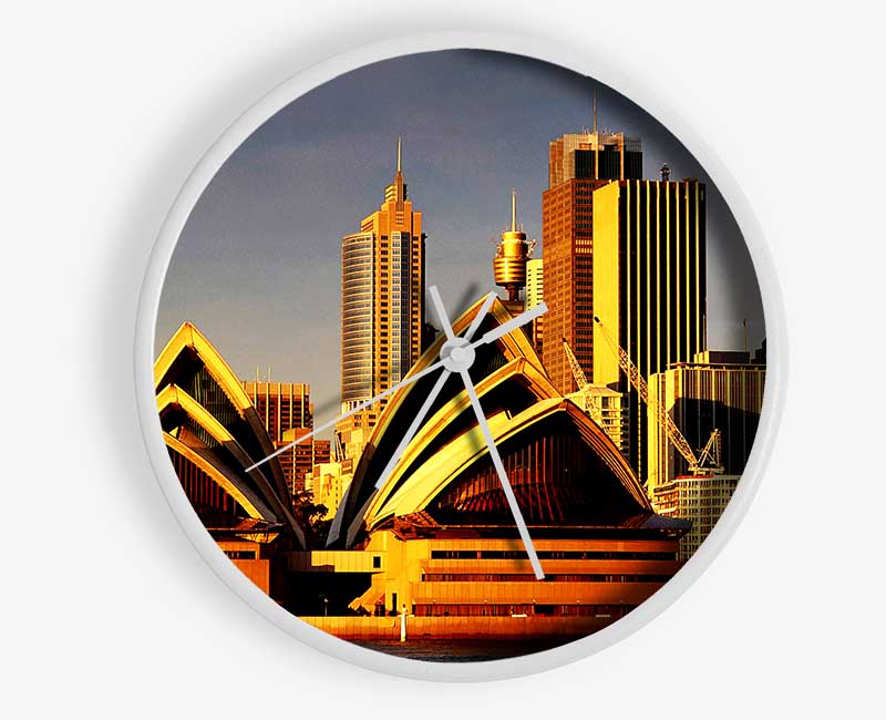 Sydney Opera House Golden Sunlight Clock - Wallart-Direct UK