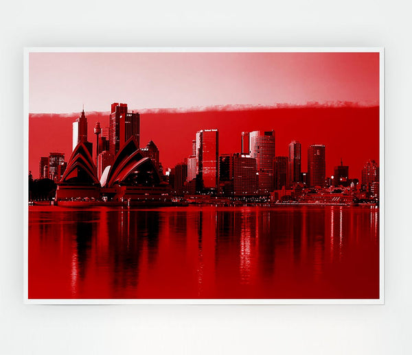 Sydney Opera House Red Print Poster Wall Art