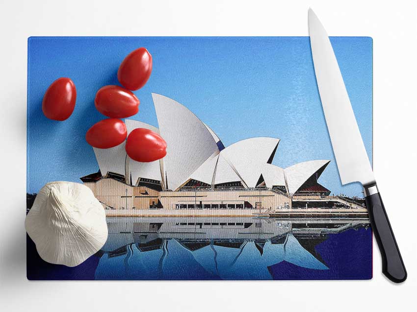 Sydney Opera House Reflections Glass Chopping Board