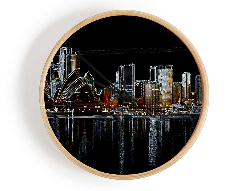 Sydney Skyline Opera House Psychedelic Clock - Wallart-Direct UK