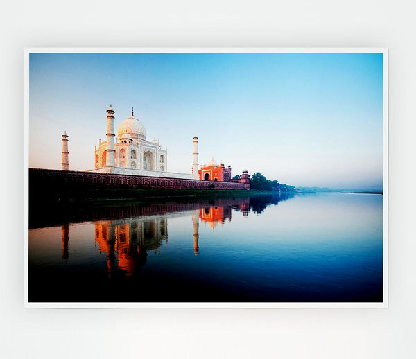 Taj Mahal Water Reflections Print Poster Wall Art