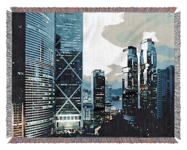 The Glistening Buildings Woven Blanket